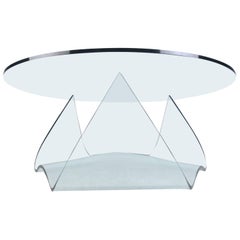 Unique Mid-Century Molded Glass Coffee Table by Pace