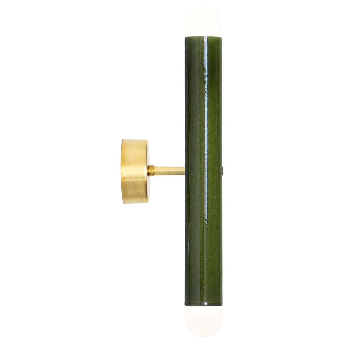 Ceramic Wall Lamp TRN Z1 GREEN brass by Pani Jurek