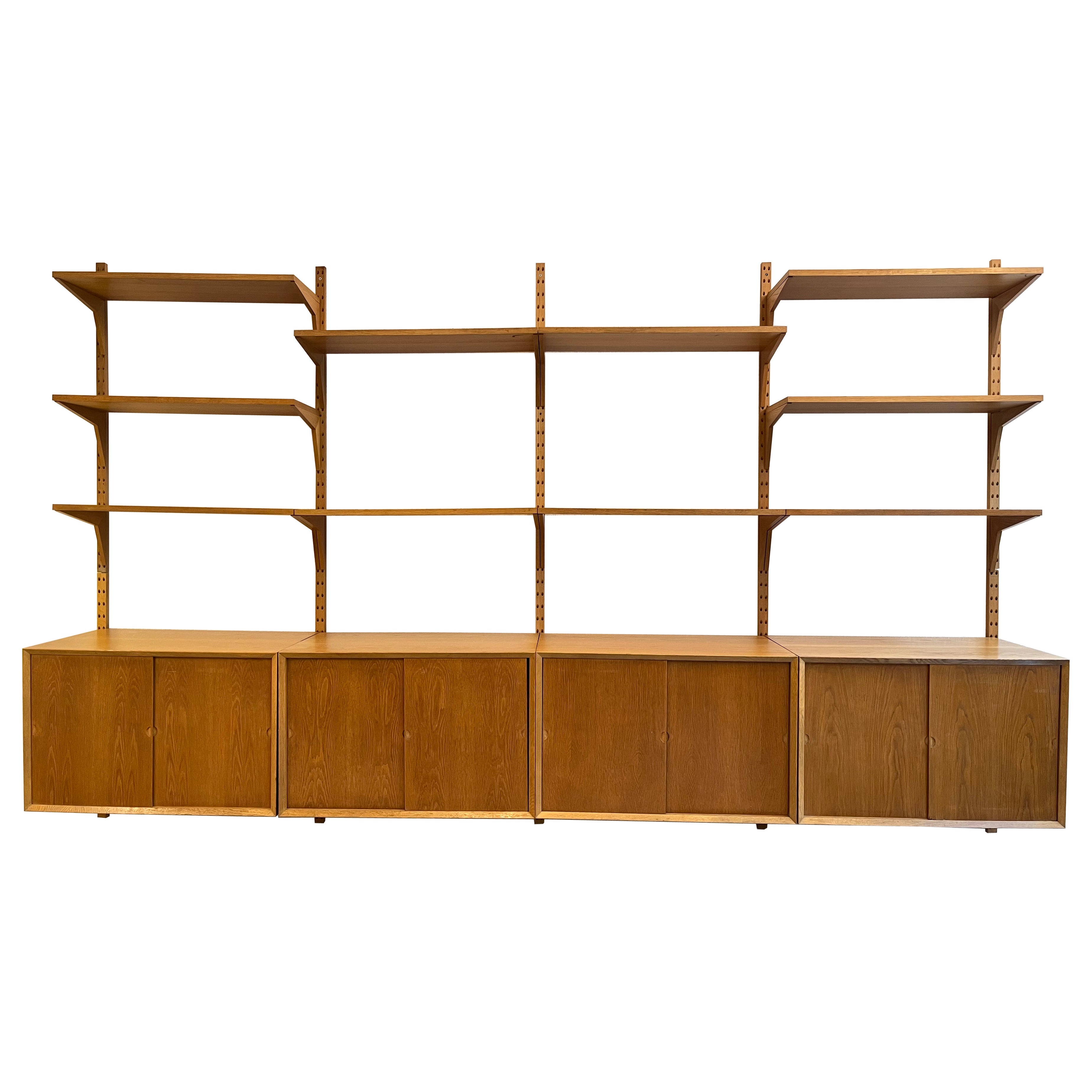 Poul Cadovius Oak Modular Shelf Royal System Wall Unit Denmark ca. 1960