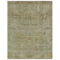Rug & Kilim - Tappeto in stile persiano in verde chiaro e grigio con motivi floreali