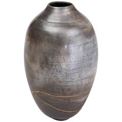 Contemporary ‘2016’ Kintzugi Smoke Fired Vase One of a Kind, Karen Swami