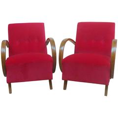 Pair of Bentwood Armchairs by Jindrich Halabala