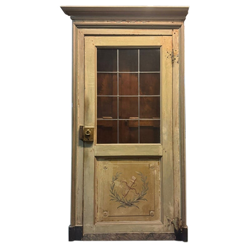 Juego de 3 puertas interiores de cristal lacadas y pintadas, una con espejos, Italia