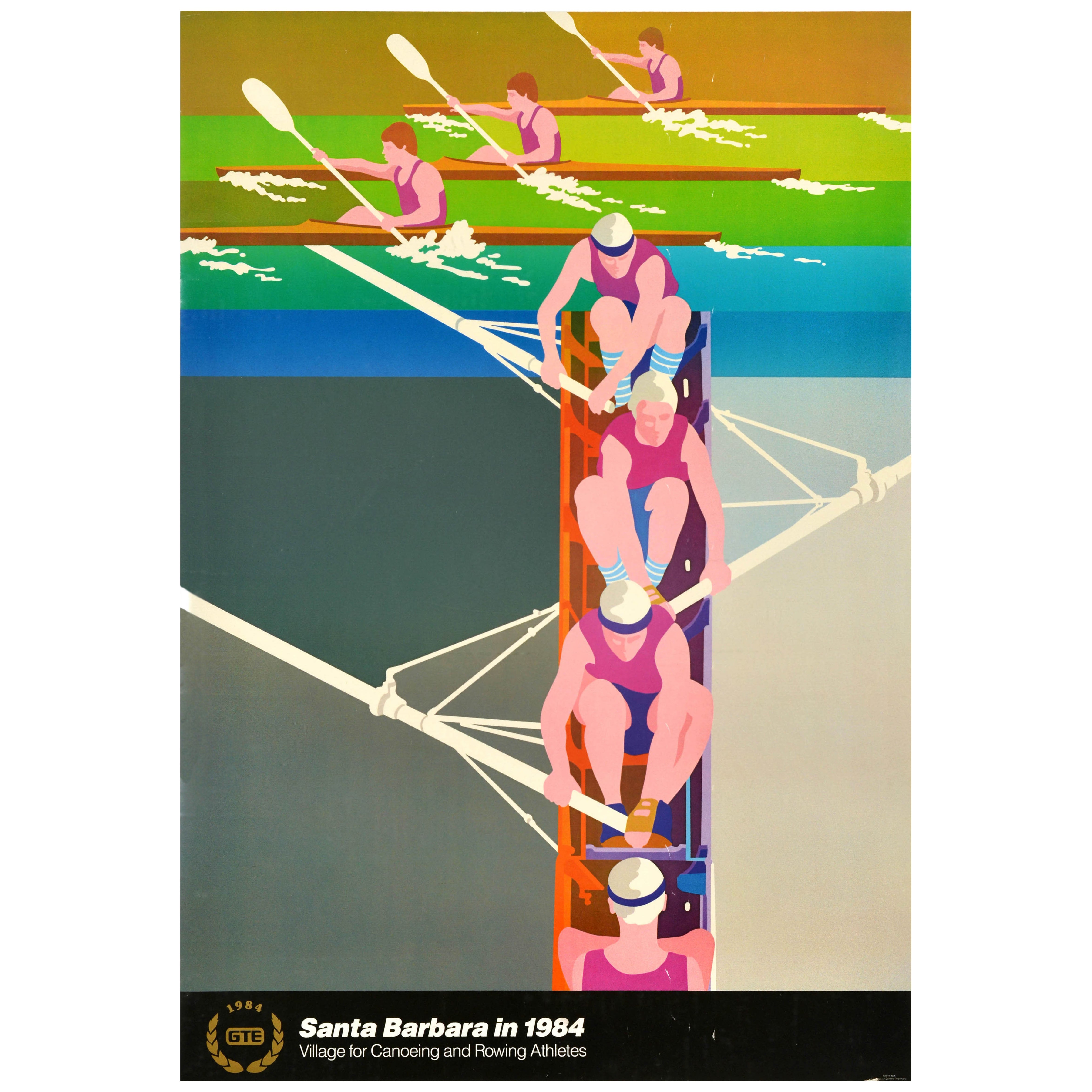 Affiche sportive originale des Jeux olympiques de Los Angeles 1984