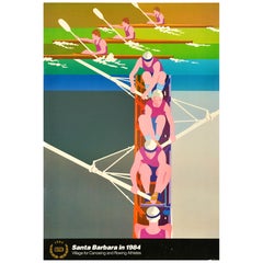 Affiche sportive originale des Jeux olympiques de Los Angeles 1984