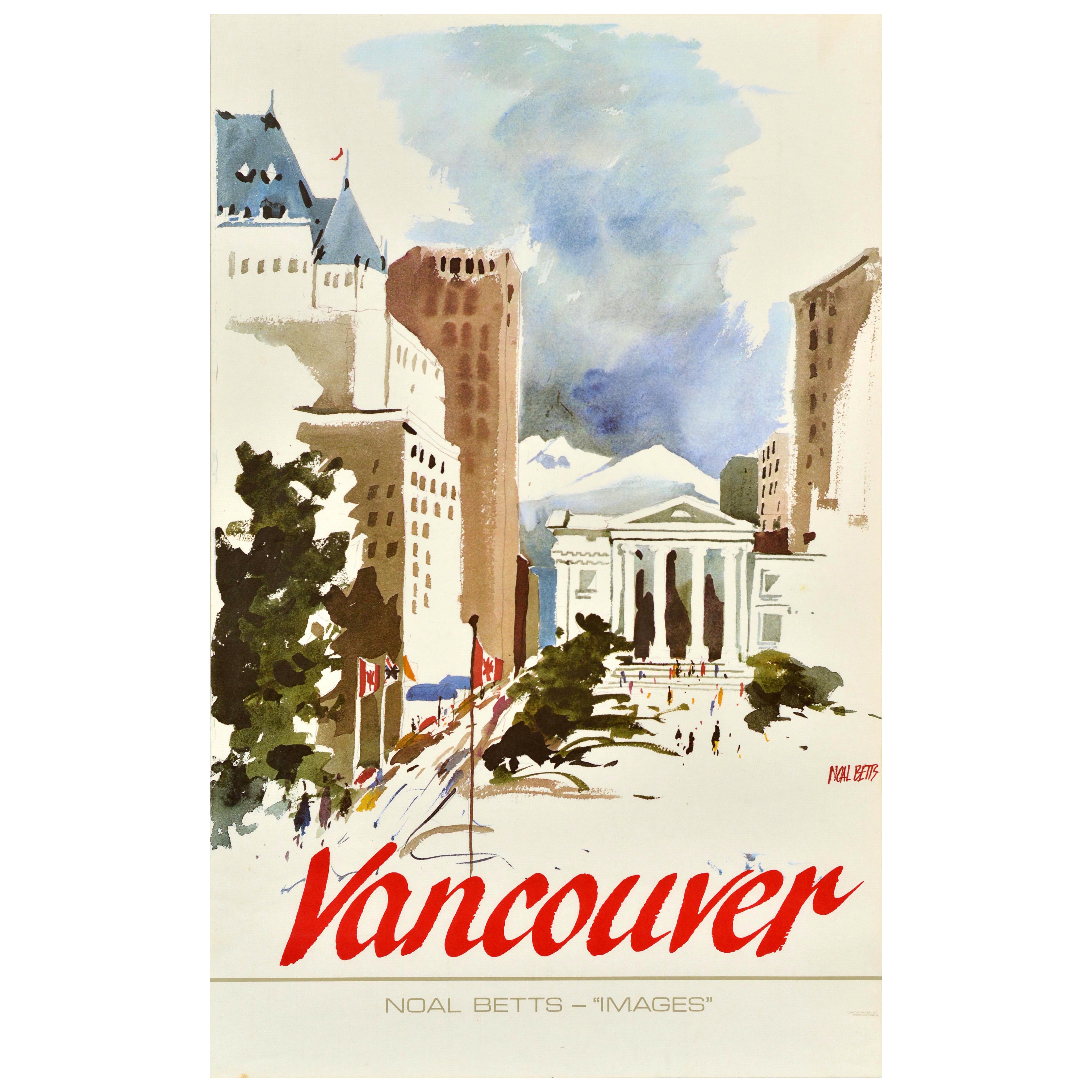 Original Vintage Travel Poster Vancouver British Columbia Canada Noal Betts