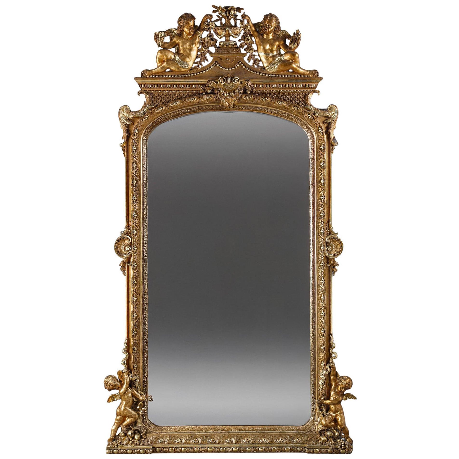 Monumental Louis XVI mirror, from the Napoleon III period