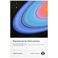 Poster originale dei trasporti londinesi Planetario della metropolitana e dell'autobus TFL Planet