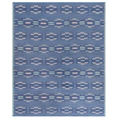 Doris Leslie Blauer schwedischer Flachgewebe-Teppich von A Bindd, Vintage
