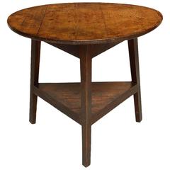 Antique Good English Pine Cricket Table