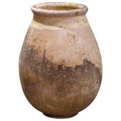 18th Century French Biot Terracotta Olive Jar with Glazed Rim and Patina