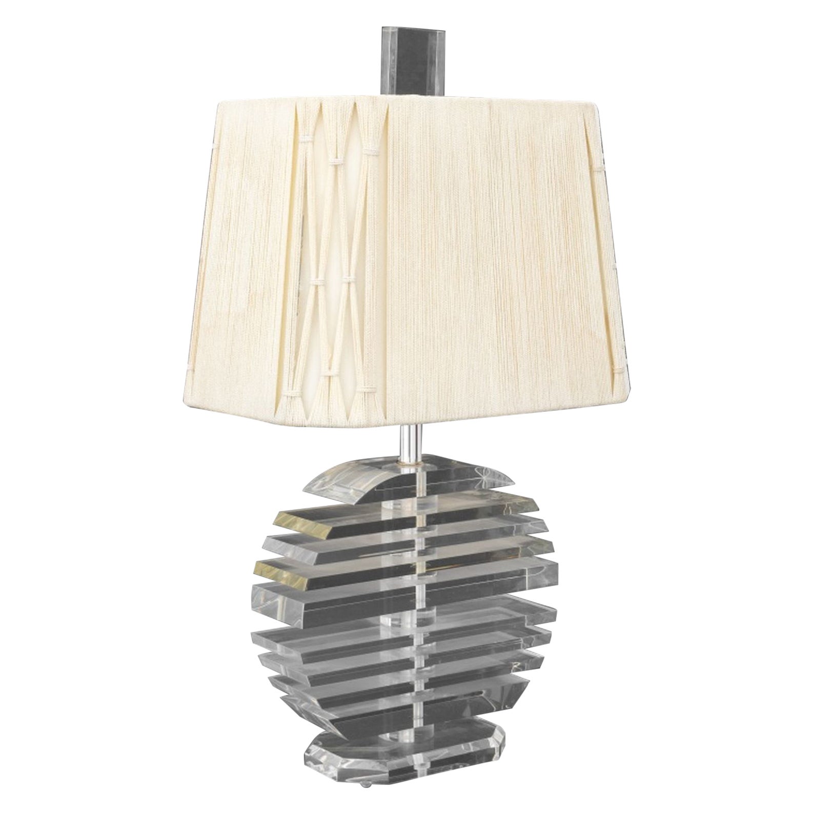 George Bullio Stacked Lucite Table Lamp