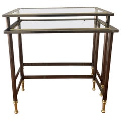 Design Institute nesting brushed chrome and brass tables