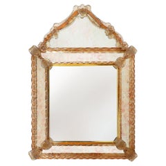 Rare large Venetian Mirror in Murano glass by  Art Venitien, model Campanile