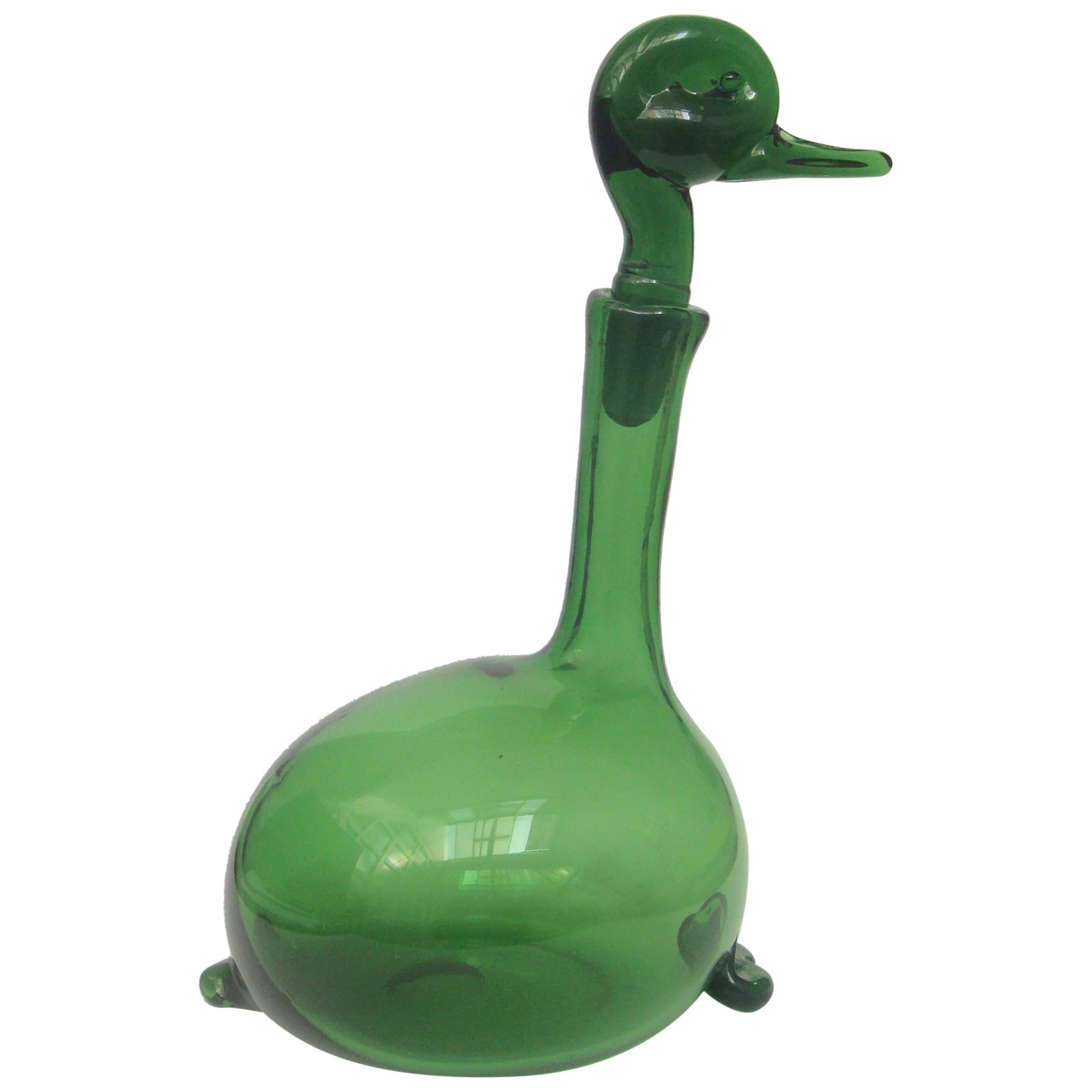 Empoli Verde Duck Decanter For Sale