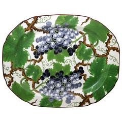 Large Pearlware Platter Decorated with Grapes and Vines