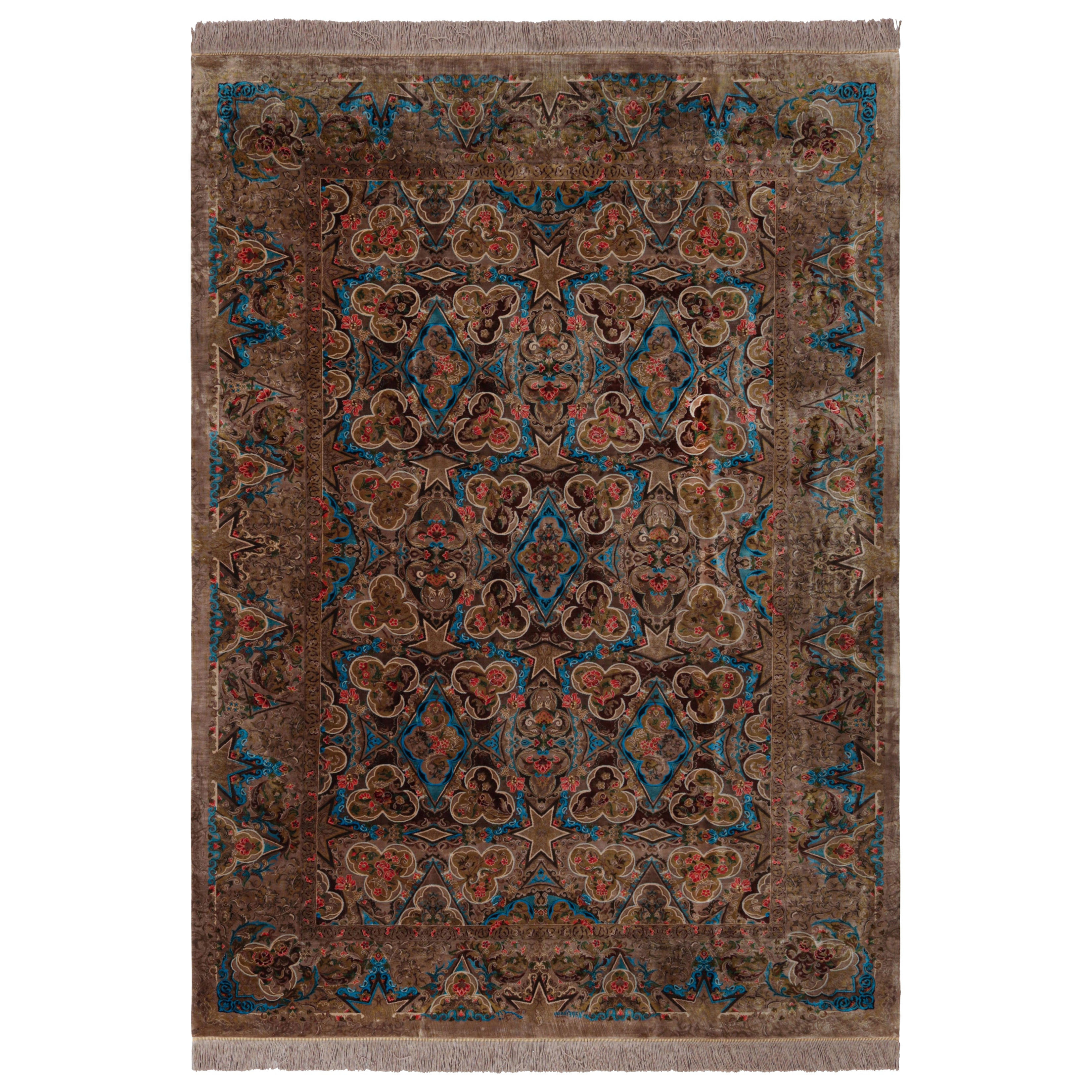 Rug & Kilim’s Modern Classics Rug in Brown with Floral Patterns “As Geshniz”