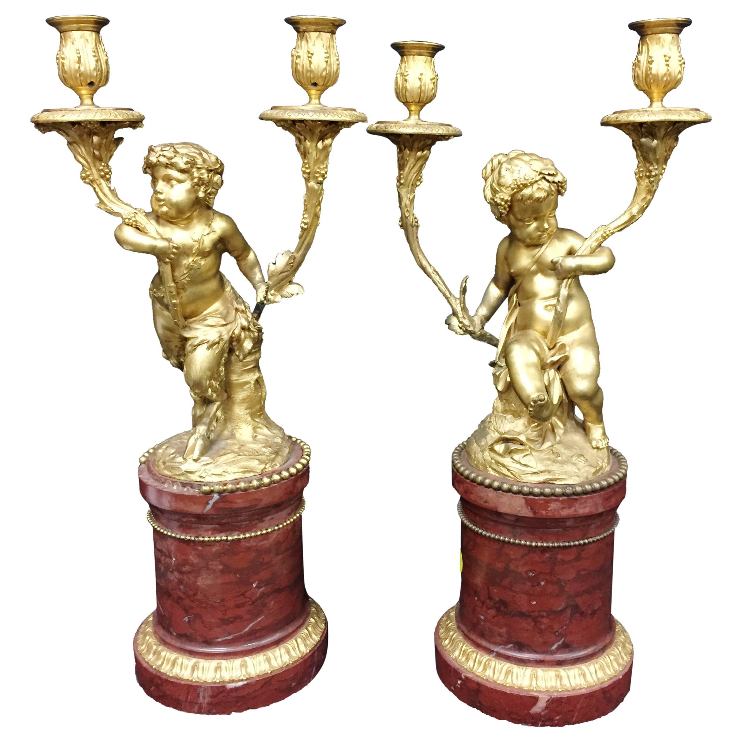 Pair Louis XVI Style Candelabra, 19th Century For Sale