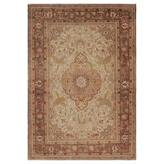 Vintage-Teppich Sivas in Creme und Gold mit Blumenmedaillon - Rug & Kilim