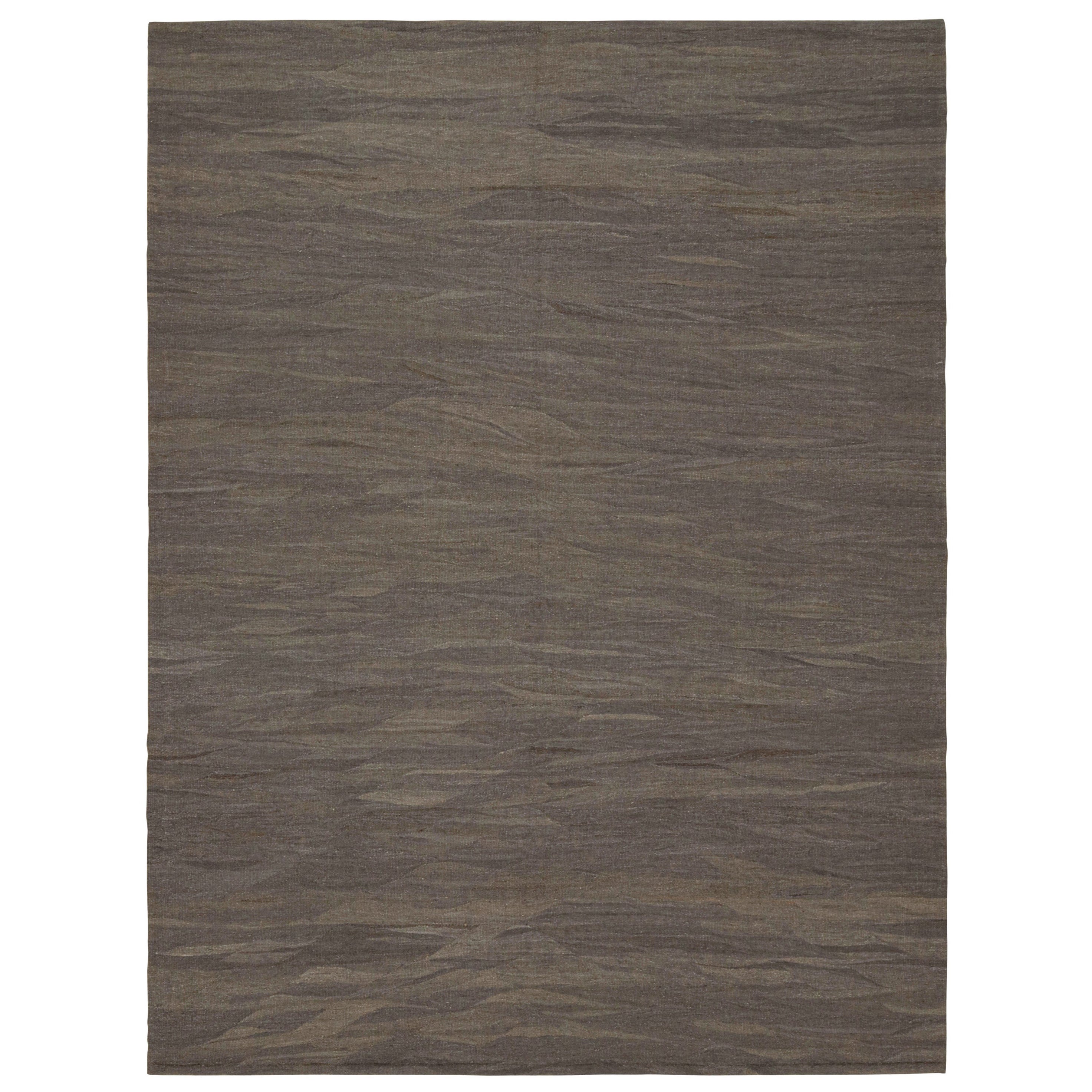 Rug & Kilim’s Contemporary Kilim, Textural Rug in Beige-brown and Taupe Tones