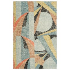 Rug & Kilim's Distressed Custom Rug Sample with Polychromatic Abstract Patterns (Échantillon de tapis personnalisé vieilli avec des motifs abstraits polychromes)