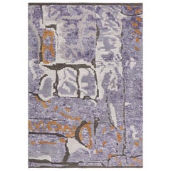 Rug & Kilim: campione di tappeto moderno personalizzato in viola con motivi astratti