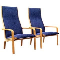 Pair of High-Back Lounge Chairs by Arne Jacobsen for Fritz Hansen