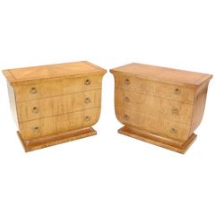 Pair of Decorative Burl Wood Bachelor Chests
