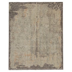 Alfombra abstracta estilo envejecido de Rug & Kilim con estampado integral en beige y gris