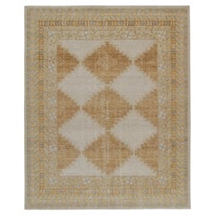 Tapis Distressed Tribal de Rug & Kilim à motifs or, gris et bleu