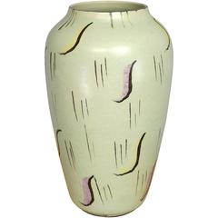 Lime Colored Ceramic Vase by Scheurich of West Germany