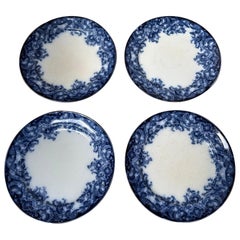 Antique 'Melsary' Booths England Semi-Porcelain, Set of 4 Dinner Plates, 1910