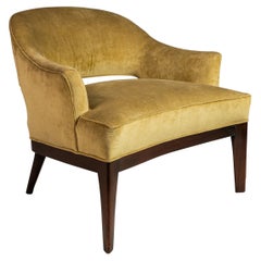 Lounge Chair in Walnut & Original Fabric After Harvey Probber, Usa, C. 1970's