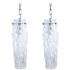 Pair of Prismatic Icicle Pendants