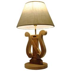 Musical Wood Table Lamp by Michelangeli, Italy 9