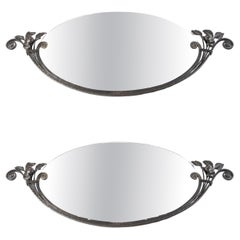 A French 1925 Art Deco Pair of Wrought-Iron Mirrors
