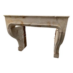 18th Century French Limestone Fireplace Mantel