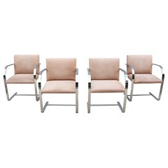 MCM Ludwig Mies van der Rohe para Knoll Sillas planas de bar Brno en nobuk, set de 4