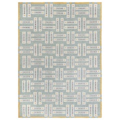 Tappeto moderno svedese a trama piatta e geometrica di Doris Leslie Blau