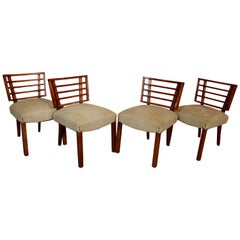 Mid-Century Slatted Walnut Side Chairs by Paul Laszlo