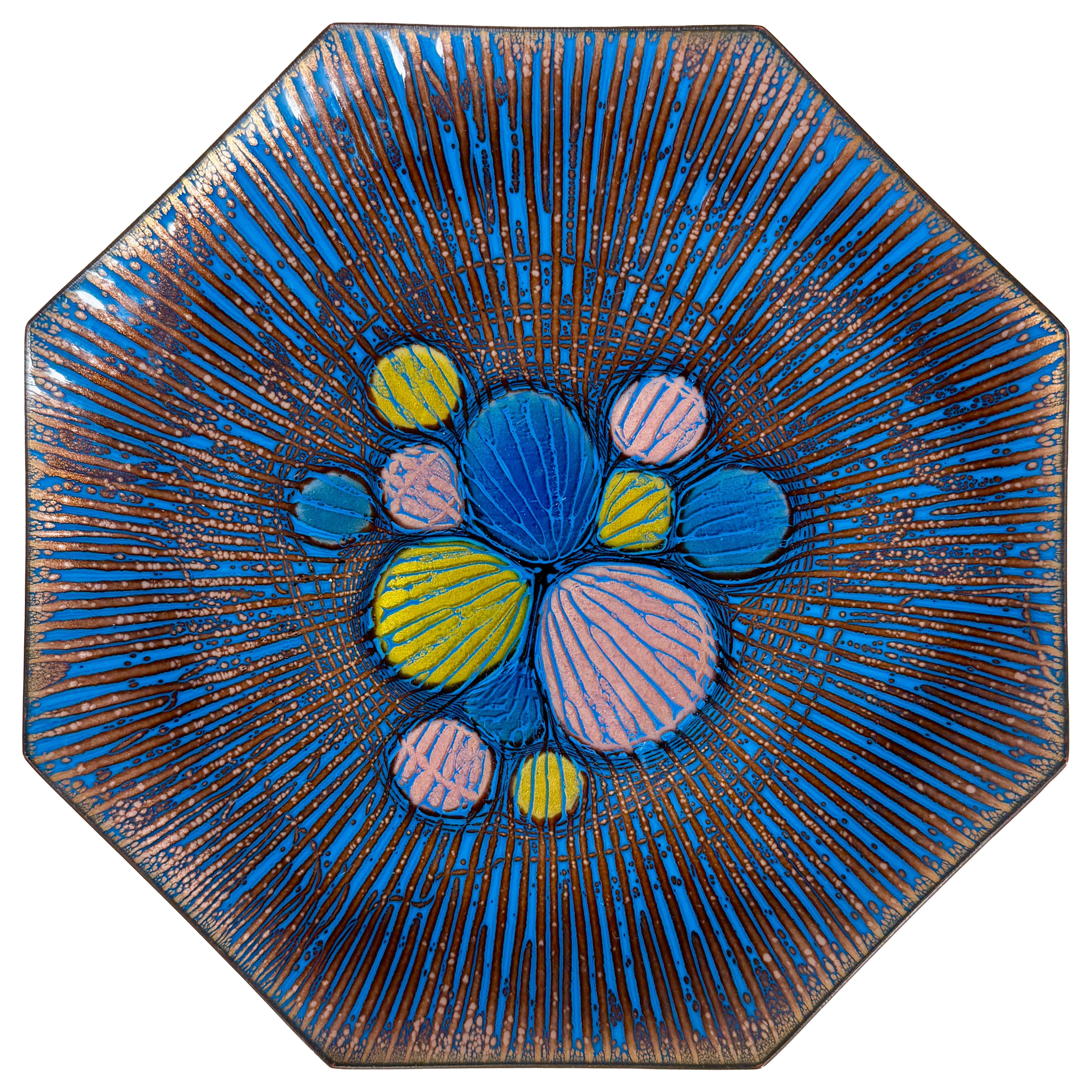 Vintage Annemarie Davidson Enamel Plate – Mid-Century Modern Studio Art on Coppe