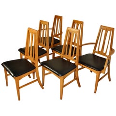 Set of 6 Mid-Century Oak Dining Chairs by Young Manufacturing