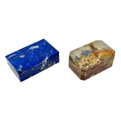 Superbes boîtes en agate et lapis