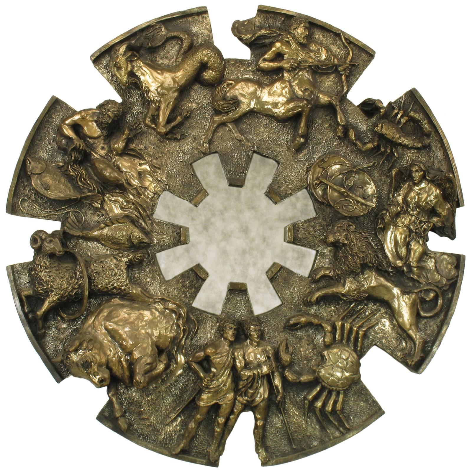 Finesse Originals Bronzed & Cast Resin Zodiac Mirror Wall Hanging