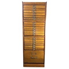 Antique Tiger Oak Flat File Cabinet