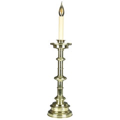 Lampe de bureau anglaise d'antiquités gothique percée et Castellated