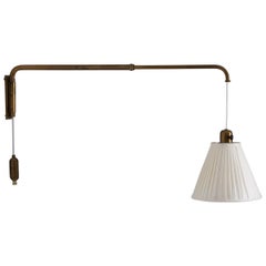 Scandinavian Mid-Century Brass Wall Lamp