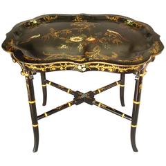 19th Century Papier Mâché́ Tray on Stand