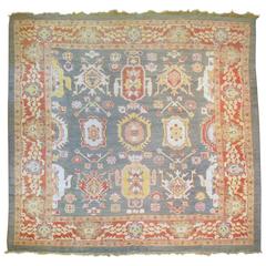 Green Turkish Square Oushak Rug 4
