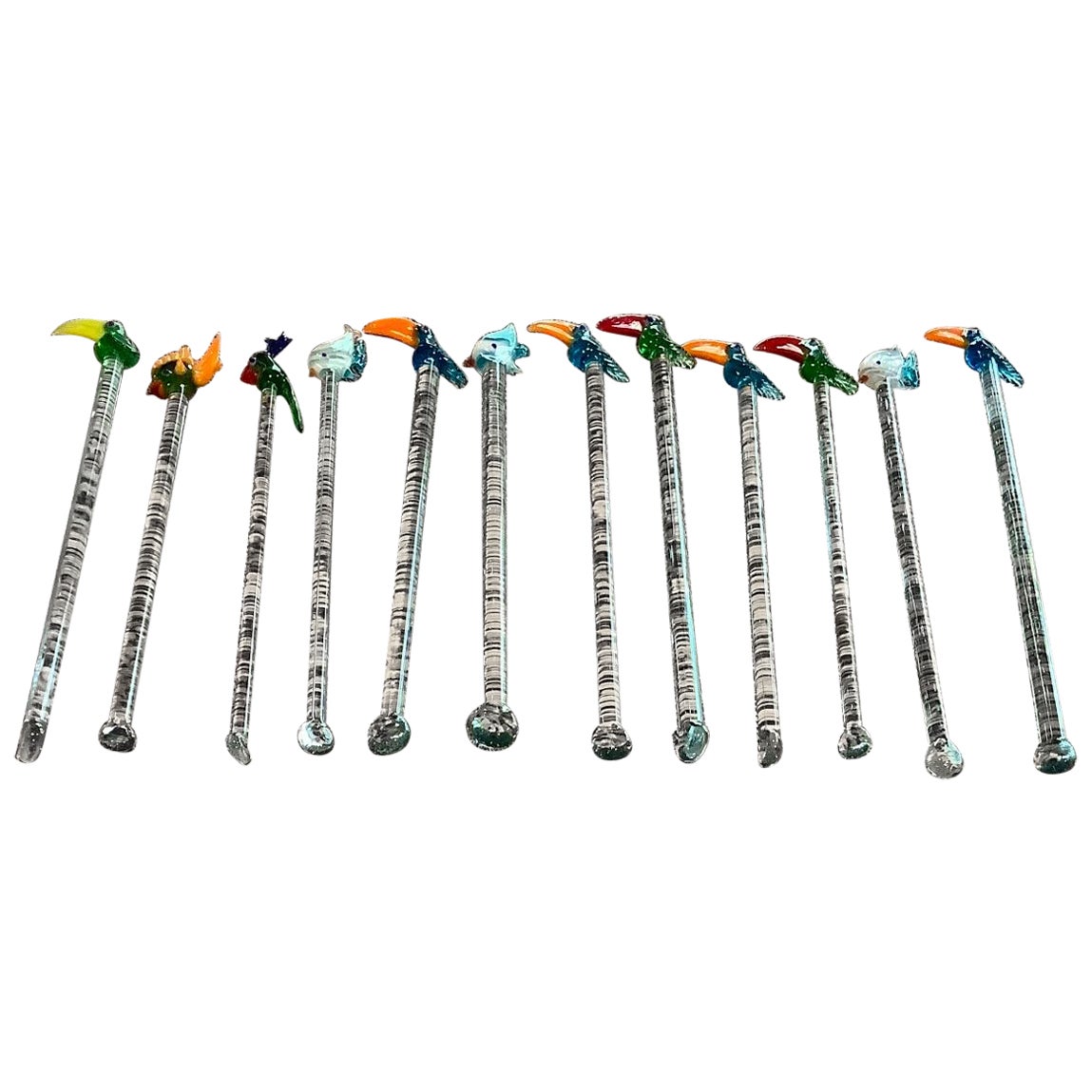 Satz von zwölf Murano Glas Swizzle Sticks